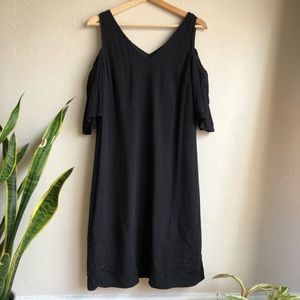 Mossimo Cold Shoulder Loose Embroidered Dress